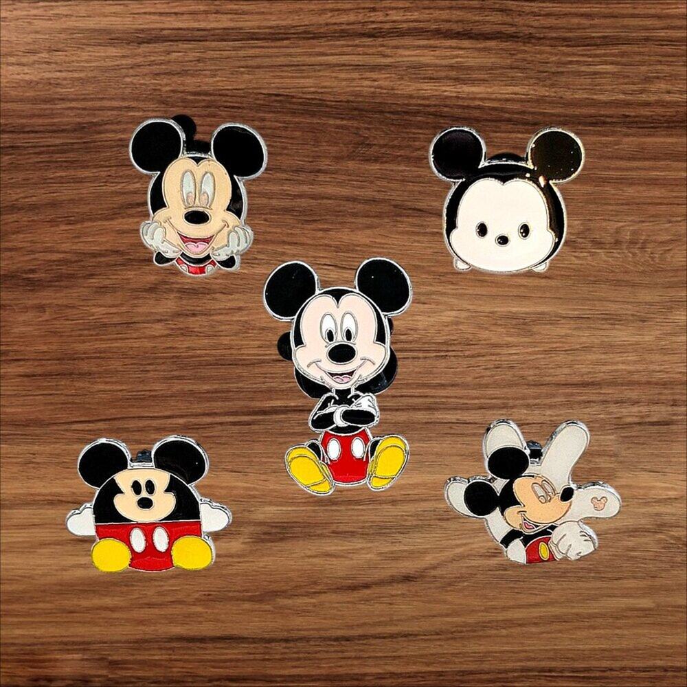 5 Mickey Mouse Disney Parks Trading Pins, Plus 2 Bonus Pins